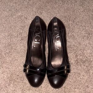 AGL Women's Dark Brown Leather Heels
